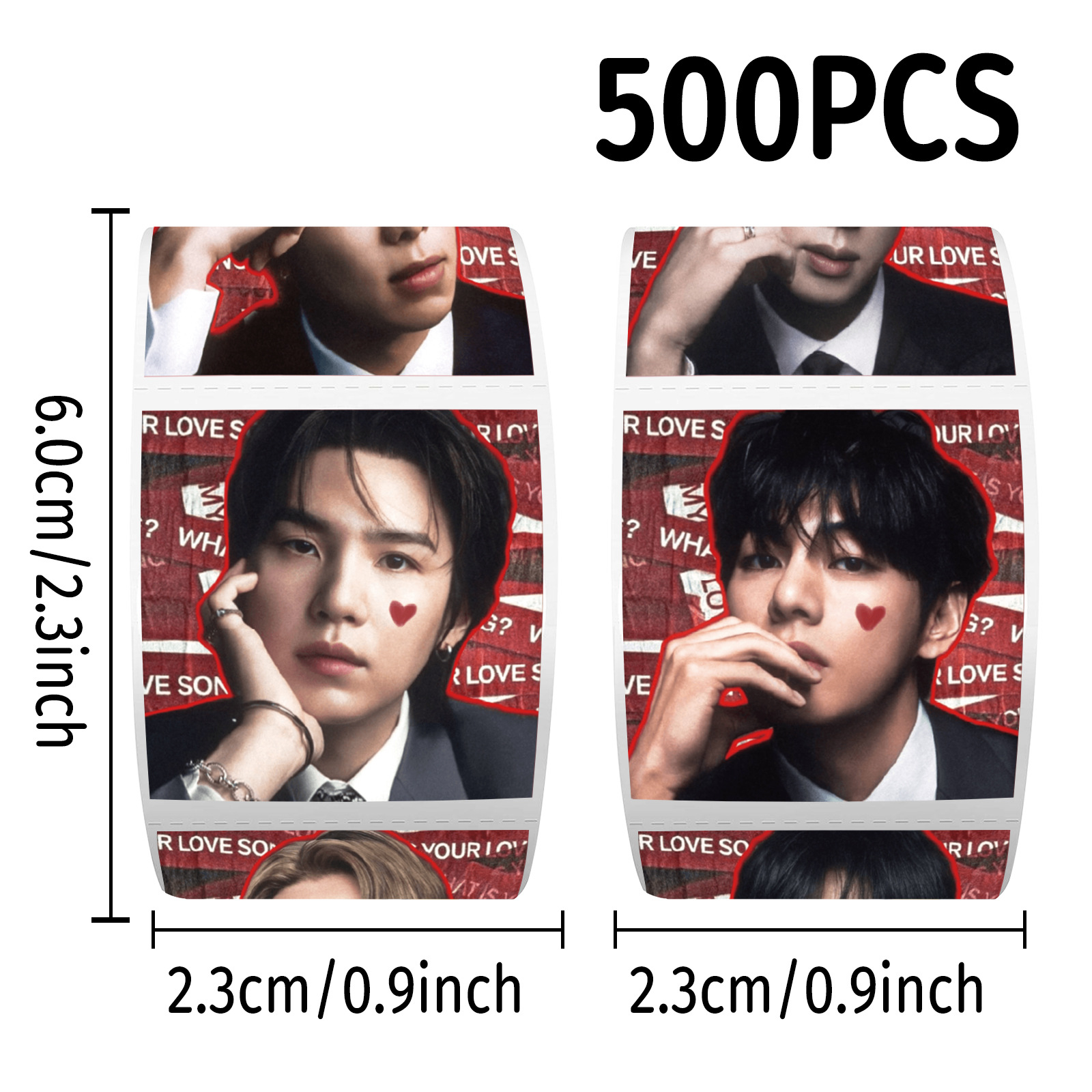 Case Fans - K-pop BTS Roll-Aufkleber 500 Stück DIY