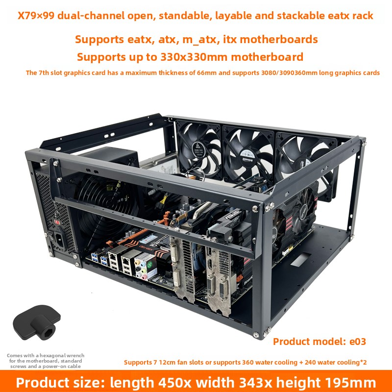 Stapelbares Open-Frame-PC-Gehä – Atx Case Bewertung und Preis